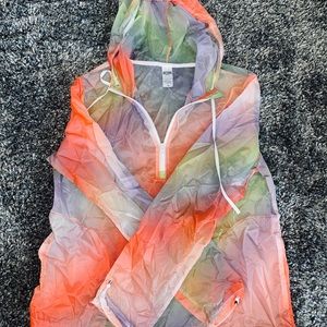 VICTORIA SPORT SEE THROUGH TIE DYE RAINCOAT